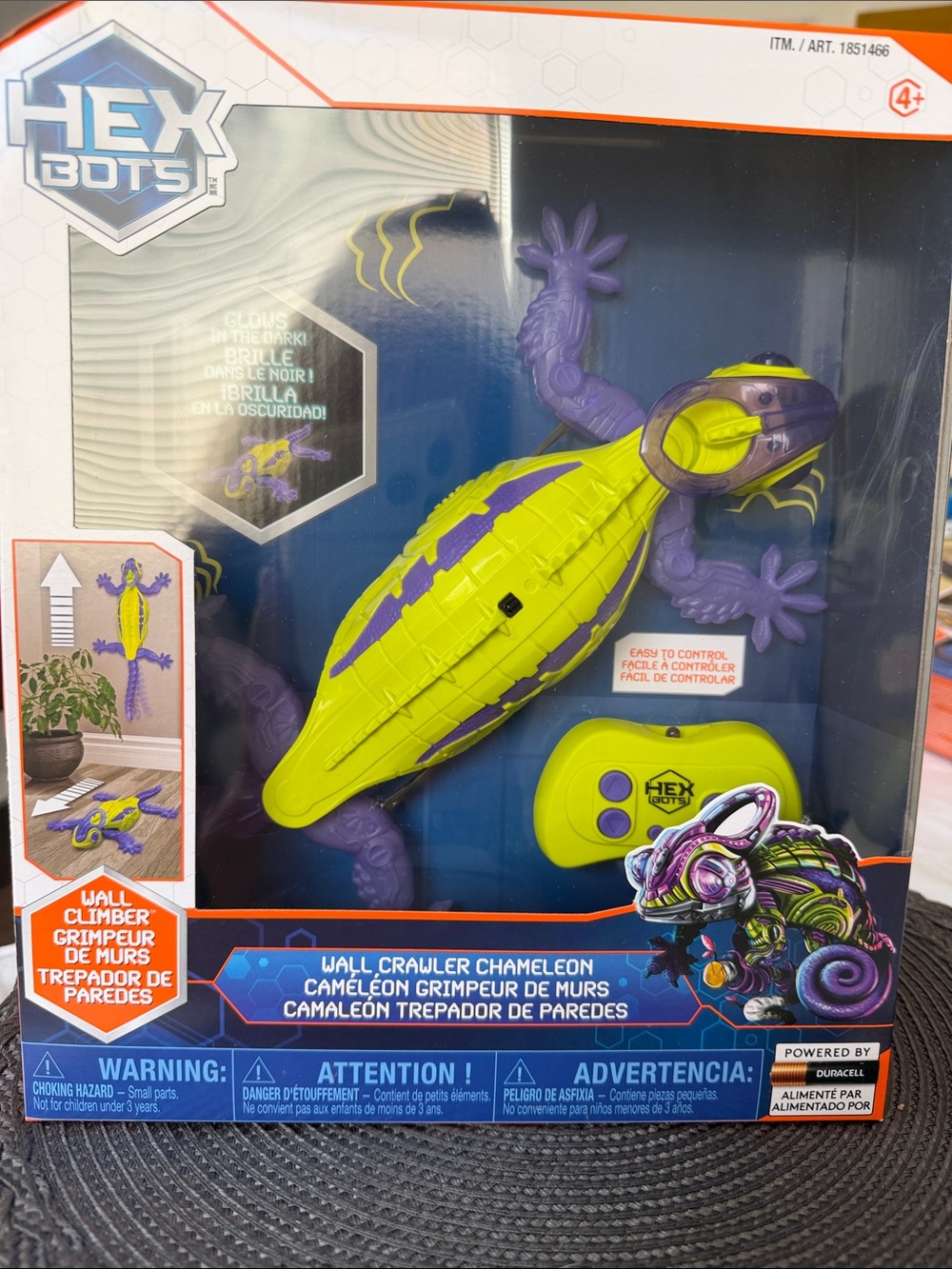 Wall Crawler Chameleon Toy - Neon Green & Purple